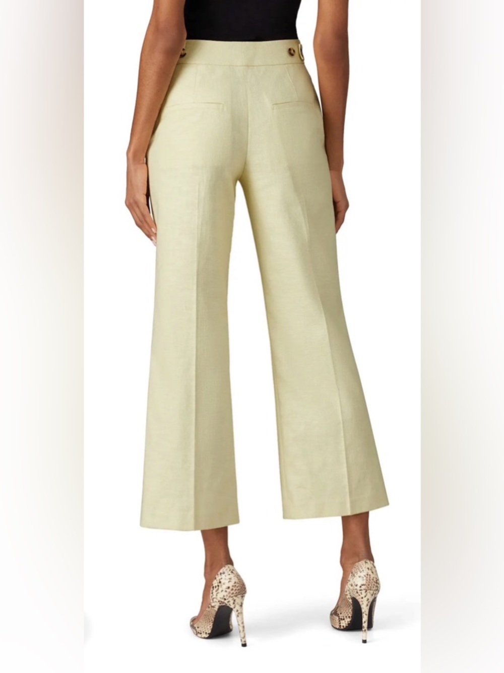 Club Monaco Textured Bootcut Crop Pants Light Green Size 4